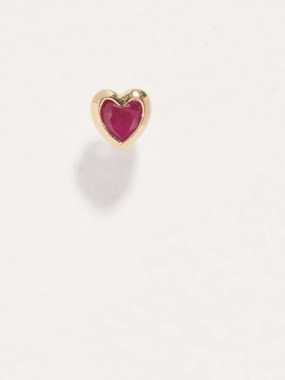 Pamela Love Ruby Heart earring studs (pair) 14 K